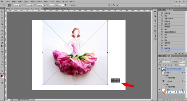 ps中怎么调整一个图层里的图片到指定大小,我