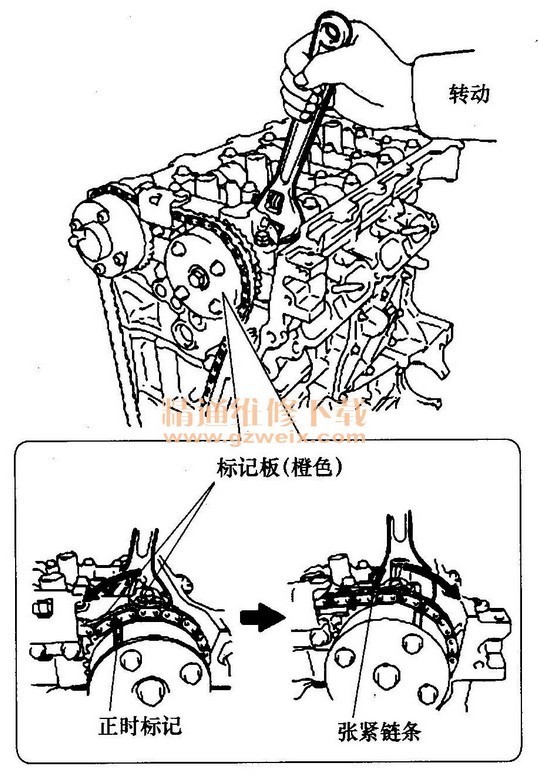 丰田花冠1zr正时链条图图片