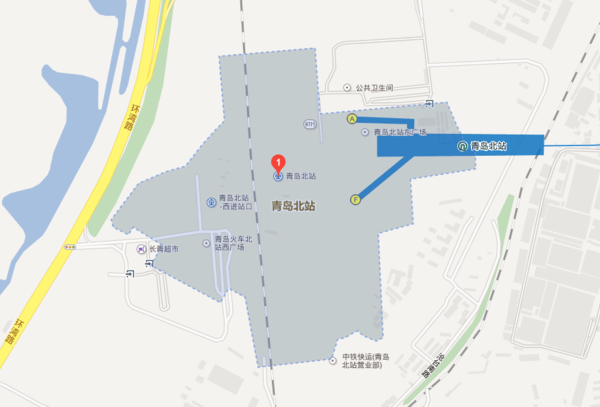 青岛北站内部地图,开车去接人在里面怎么走