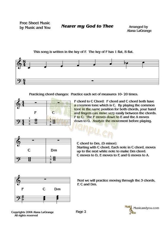 求:泰坦尼克号 插曲《nearer my god to thee》"更近我主"五线谱