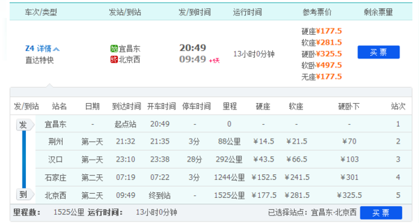 z4列车沿途停靠站点