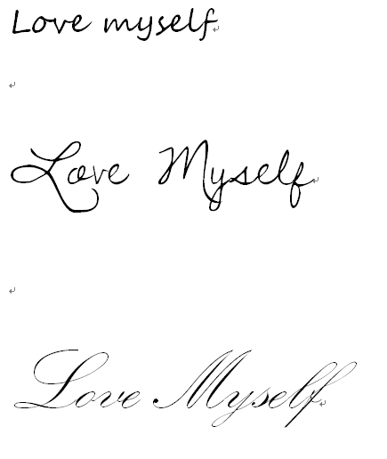 love myself用连笔字