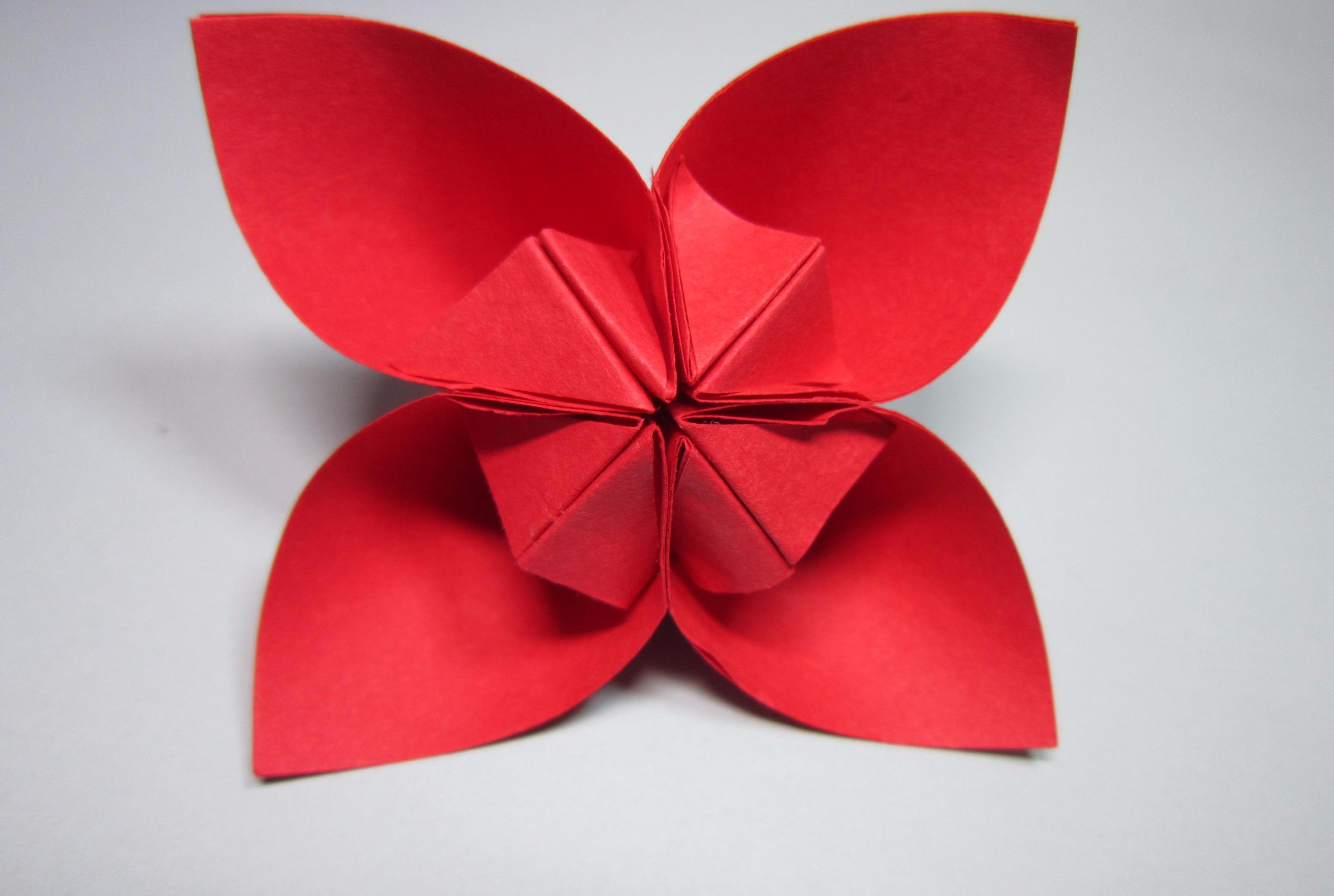 视频:儿童手工折纸花朵,简单漂亮的四瓣花折法,diy手工制作