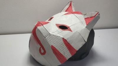 自制火影 b>忍者 /b>中根部暗影 b>忍者面具 /b>,材料是纸板,喜欢火影