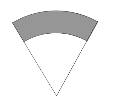 一个铁皮桶 锥形的 口径24cm 地径18cm 高18cm 扇形图怎么画出来