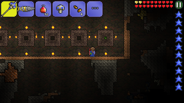 泰拉瑞亚叶绿矿贼难种。