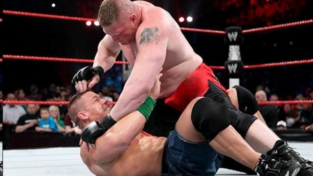 wwe《 夏日狂潮2014》:布洛克莱斯纳打的约翰塞纳毫无还手之力!