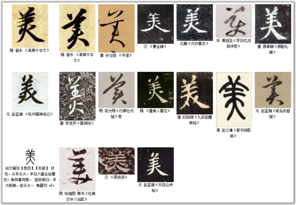 美字的毛笔字写法如何写好美字