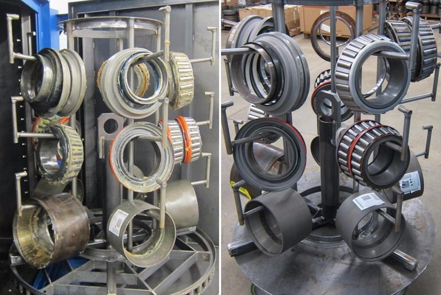 视频:沾满油污的400个轴承放清洗机几分钟就焕然一新?什么原理太.