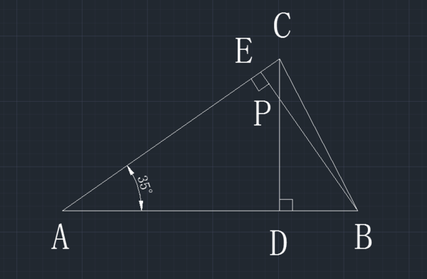 三角形abc中角a=35度