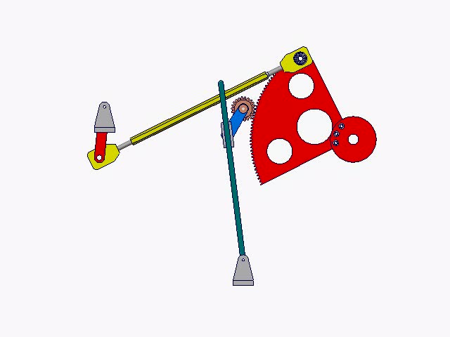 图81 用齿轮副连接曲柄摇杆与摆动导杆机构