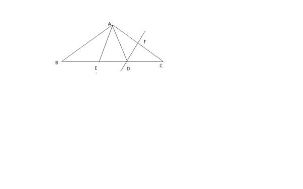 在三角形abc中,ab=ac,ab的垂直平分线与ac所在的直线相交所成的角为50