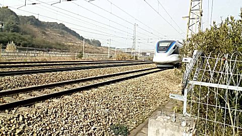 [拍 火车-捞刀河站]d7565 常德  长沙 crh6f