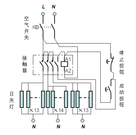 空调220伏接触器接线图图片