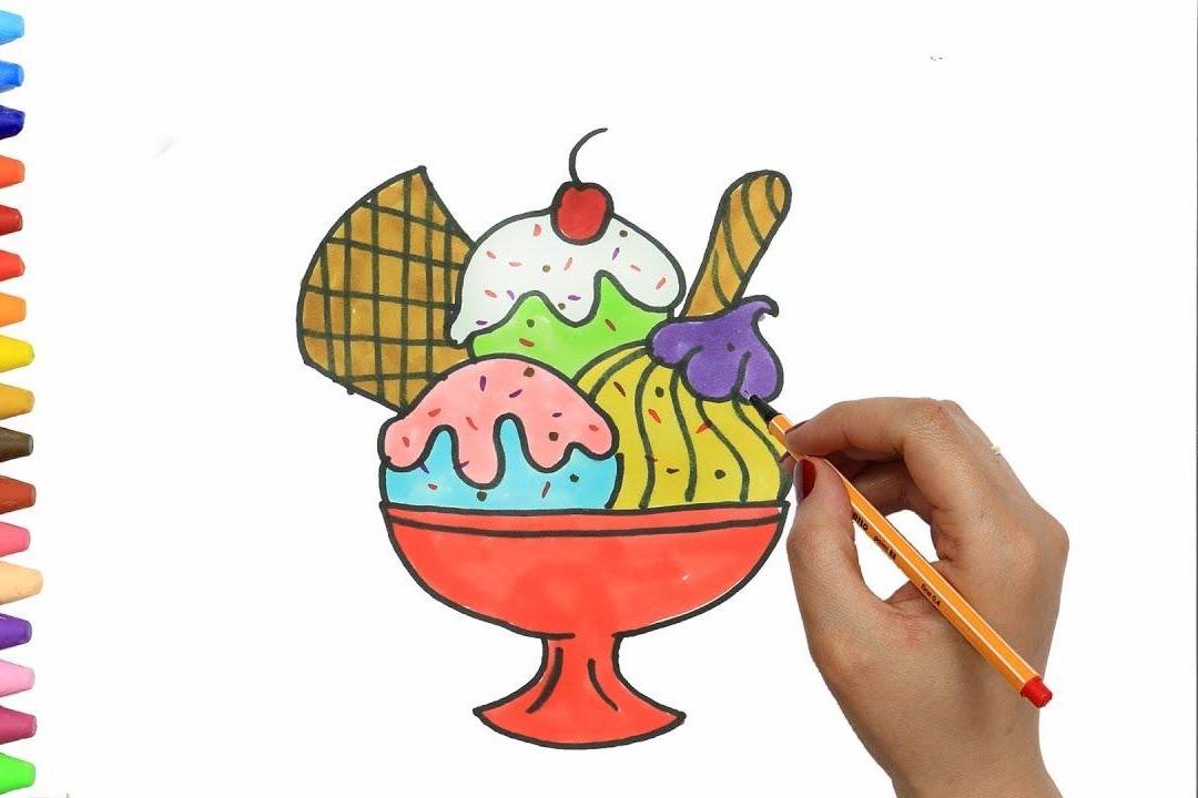 视频:儿童简笔绘画视频教程,教孩子们如何画一杯冰激凌