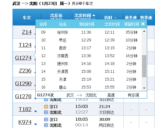 2017年高铁由武汉到沈阳北途经哪些地方?