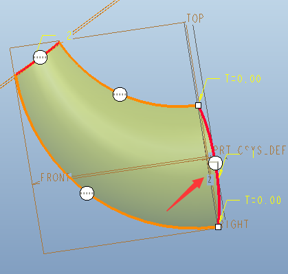 在proe50中,如何使这两个曲面圆滑的过度?