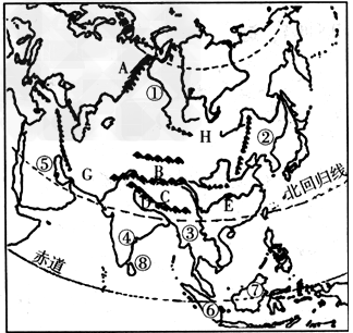 亚洲地形空白地图图片