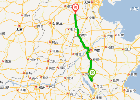 山东滕州市到河北沧州河间市有多少公里