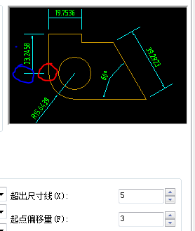 CAD软件画图,怎么设置图中标注有一段距离(有