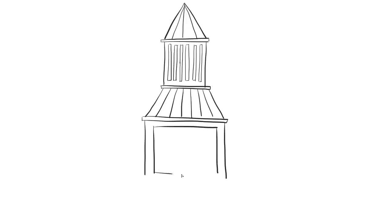 泉州西街钟楼手绘图片