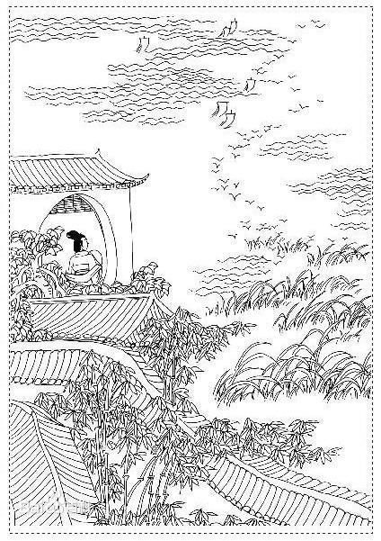 接着,出现了一幅广阔,多彩的艺术画面:"独倚望江楼.