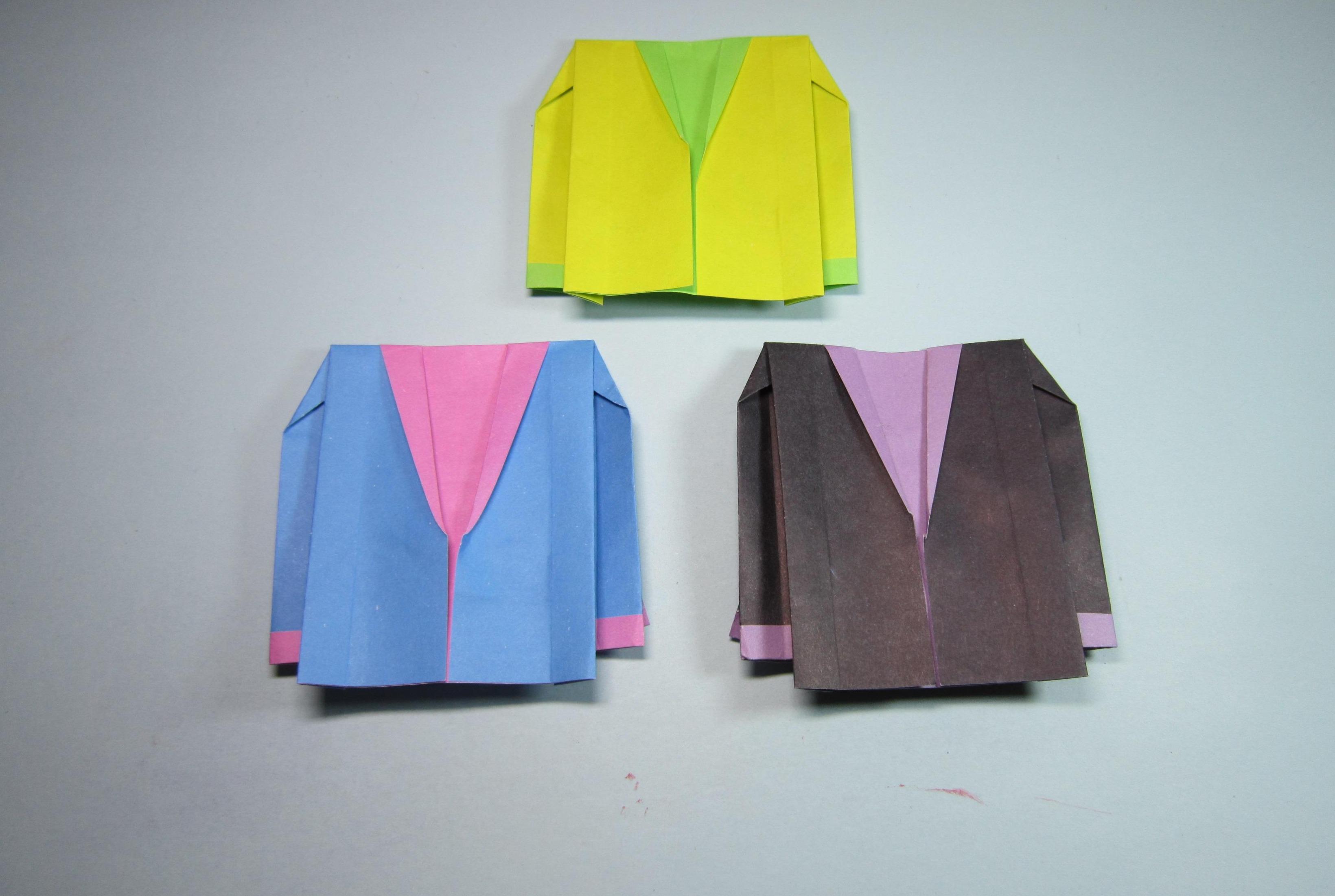 视频:简单的手工折纸服装,3分钟就能学会帅气的西装上衣折法