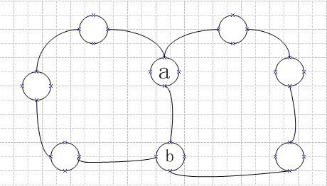 把1-8这八个数字分别填入下图中的小圆圈内,使