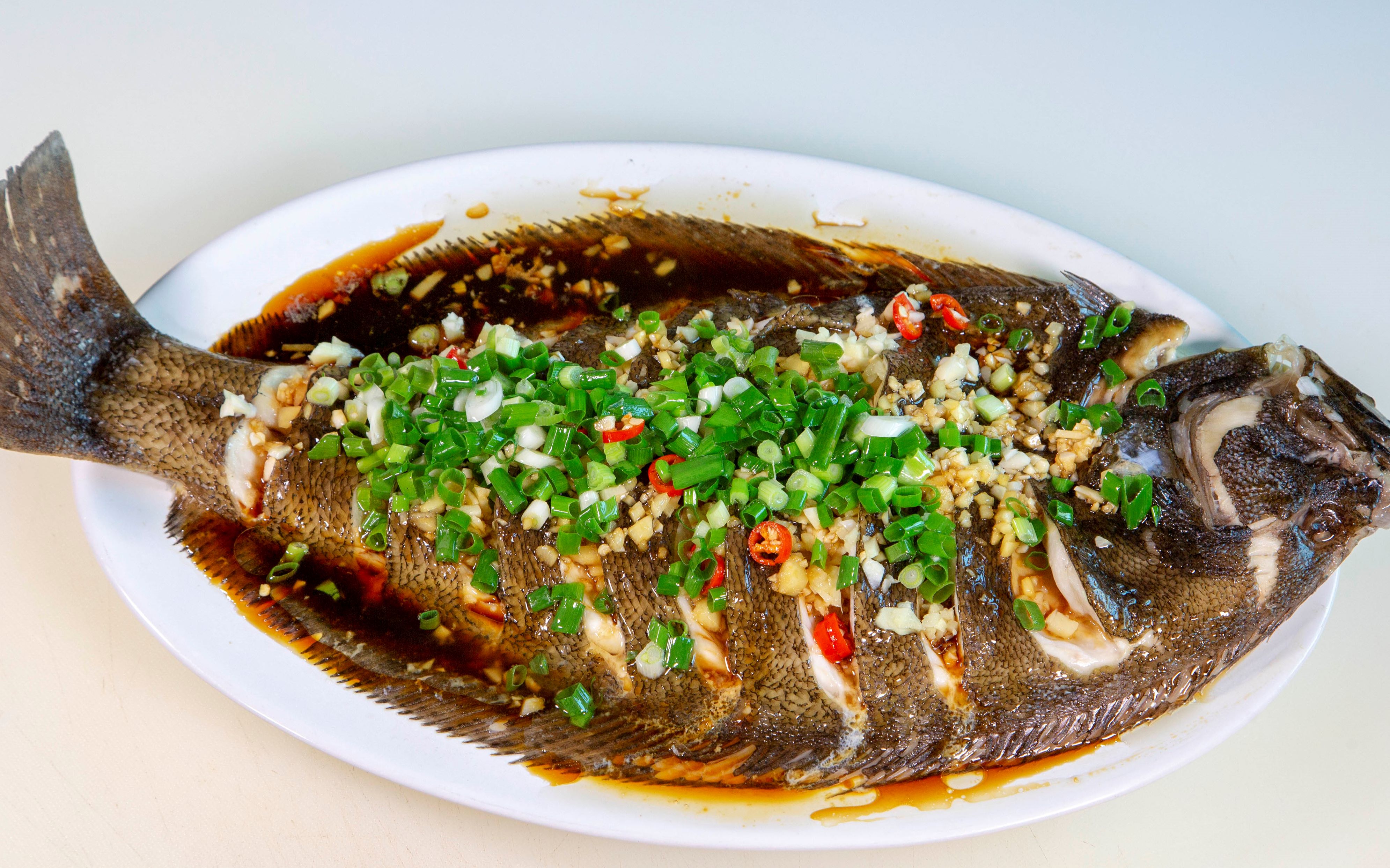 【葱油左口鱼】海鲜家常做法,鱼好肉多一蒸既成美味