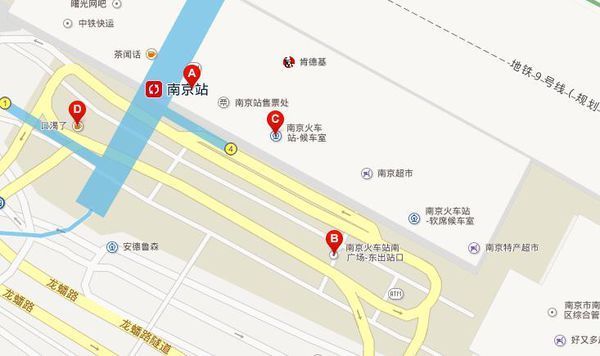 南京地铁南京火车站有几个出口,分别通向哪里