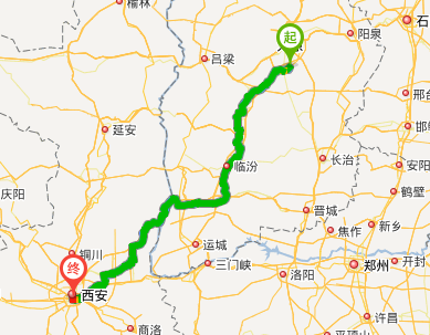 山西省晋中市太古县离陕西省西安市未央区有多远