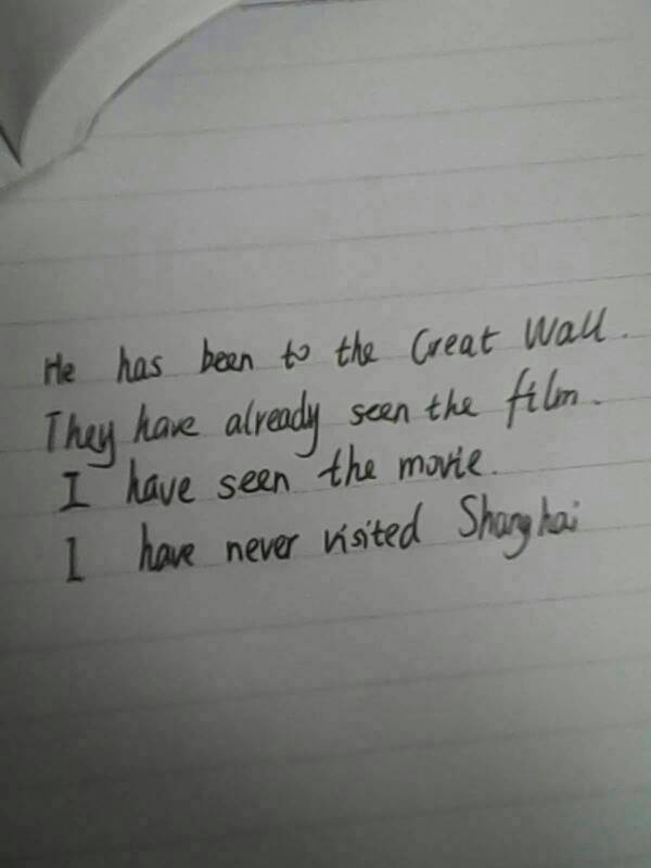 选上面四个单词造四句现在完成时的句子(每个