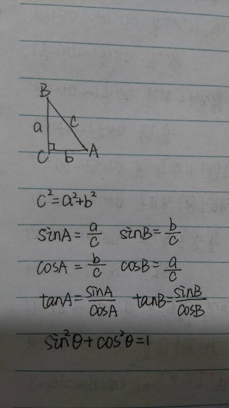 直角三角形边与角的关系是什么?sin,cos,tg