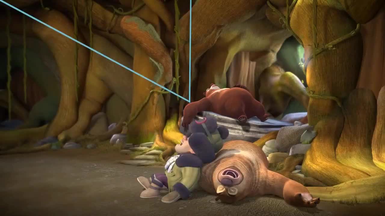 熊出没之夺宝熊兵:光头强去找熊大熊二帮忙,可是大 熊熊在睡觉!