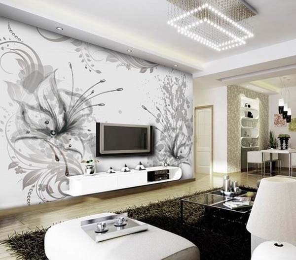 5款客厅电视背景墙,体现手绘的艺术美