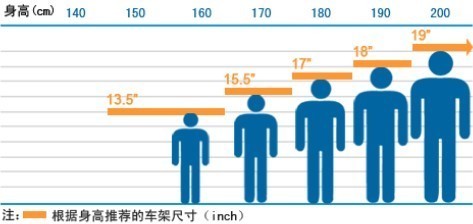 18寸和19寸自行车,骑行身高范围是多少