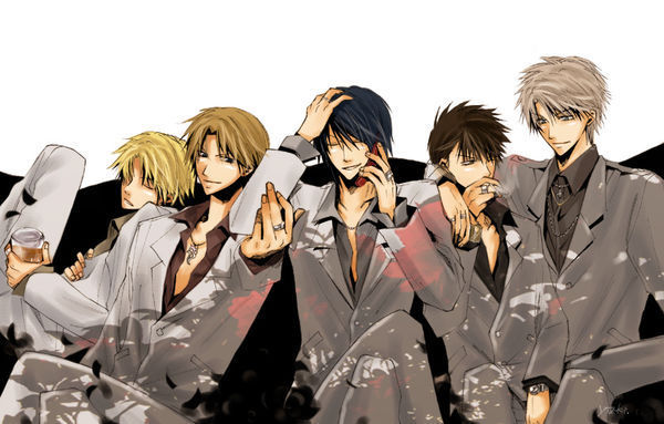 求,坐着的一群人的动漫图片急需