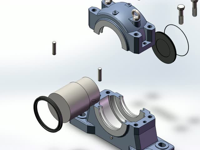 top  剖分式轴承座 改向端装配
