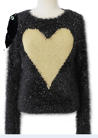 毛衣上的心形图案花样怎么编织