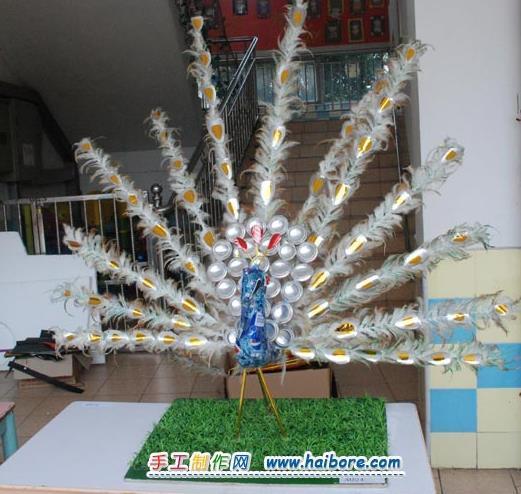 易拉罐手工制作孔雀开屏详细做法