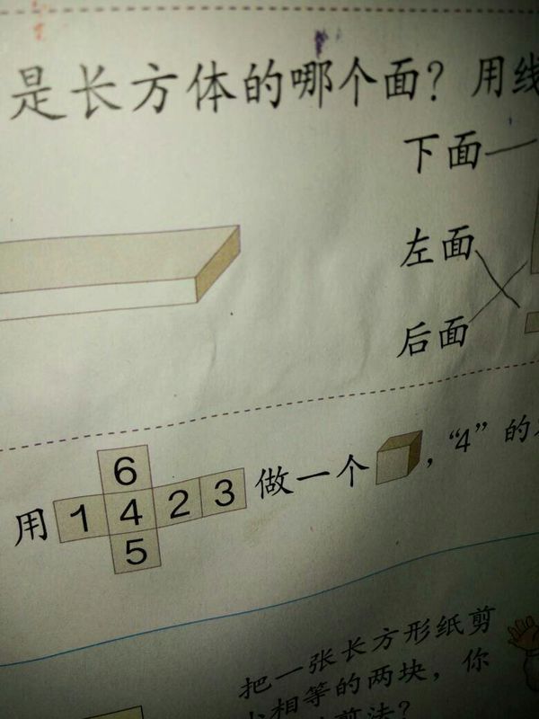 折一折,用横写l423上面是6下面是5做一个正方