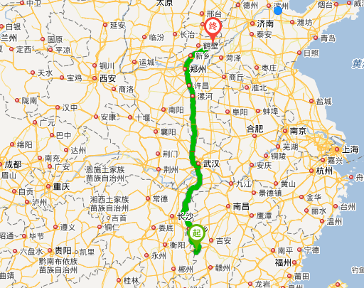 5公里 途经:京广线,京深线 井冈山汽车站 进入五井路,行驶520米 右转