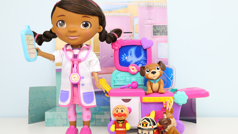 小医师 大玩偶 麦芬 医生的玩具治疗车 面包超人照x光