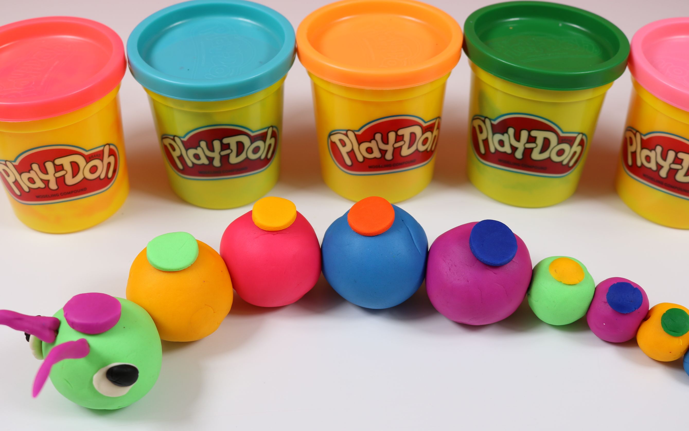 彩泥diy 粘土毛毛虫手工玩具