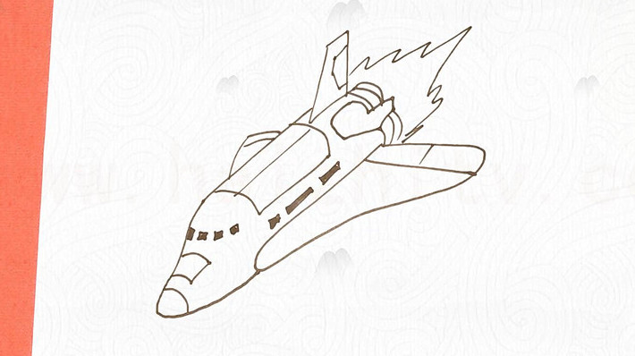 儿童画航天飞机的画法图片