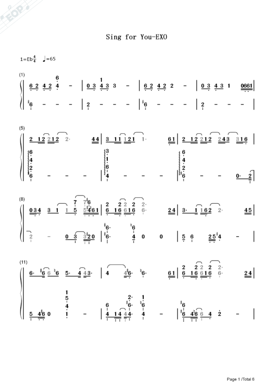 sing for you的钢琴简谱