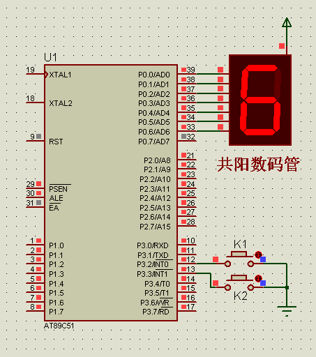 求汇编程序 七段数码管显示从0到9的程序 按键按一下加一 按一下减一