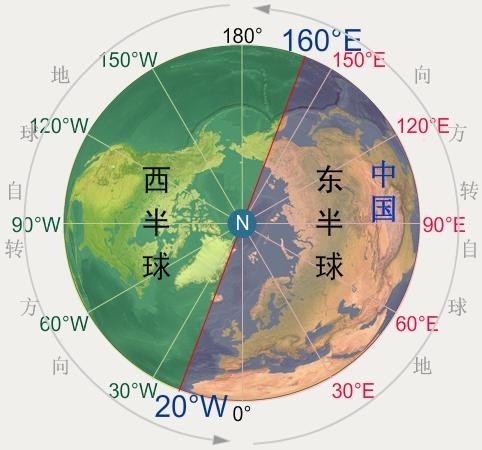 中国的半球位置图片