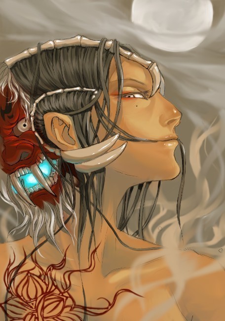 求百鬼夜行图中 骨女 河童 桥姬 的图片 (动漫里