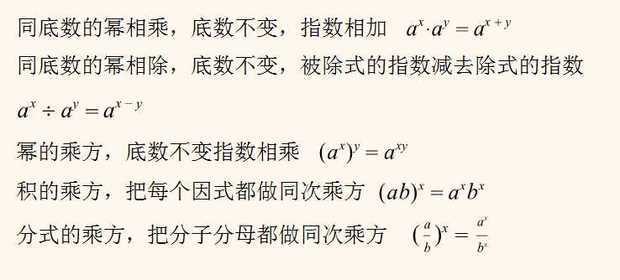 指数函数的运算法则